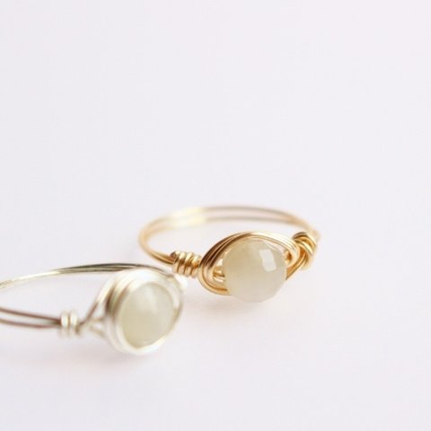 ムーンストーン　カット　Wire　Ring