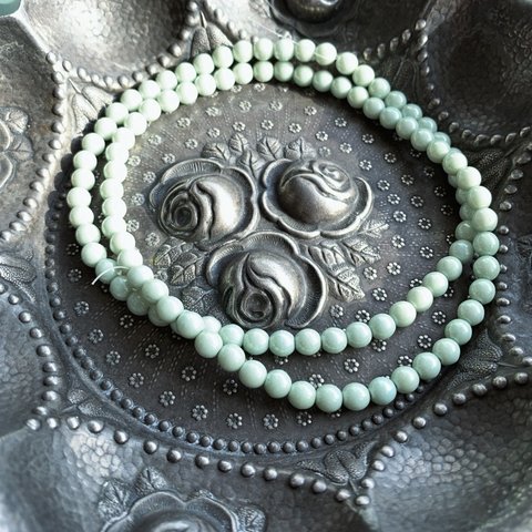 【1連50コセット】#czech beads#チェコビーズ　round5㍉ mint green