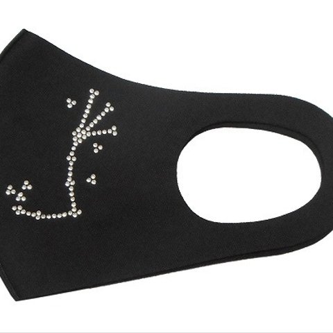 Shareki Lサイズ マスクアクセサリー アイロンで付ける キラキララインストーン ホットフィックスマスク 12星座マスク 蠍座 さそり座 hf-sasori-mask
