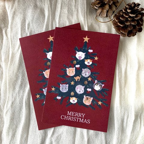 ネコツリー クリスマスカード（３枚セット）