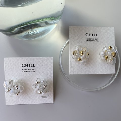 吹きガラスaccessory【copo copo…】/pierce/earring/金属アレルギー対応/ラッピング無料