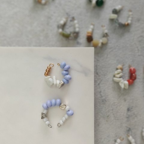 beads ear cuff   【milky purple】