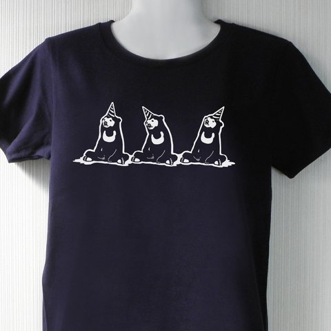 出待ちマレー熊Tシャツ ネイビー