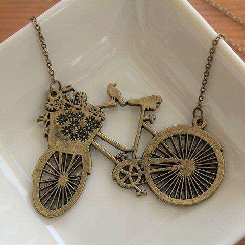 【New・受注後製作】花かご自転車のネックレス