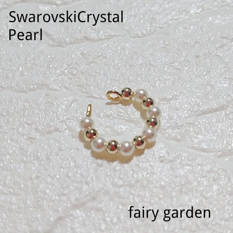 SwarovskiCrystal Pearl イヤーカフ　アレルギー対応