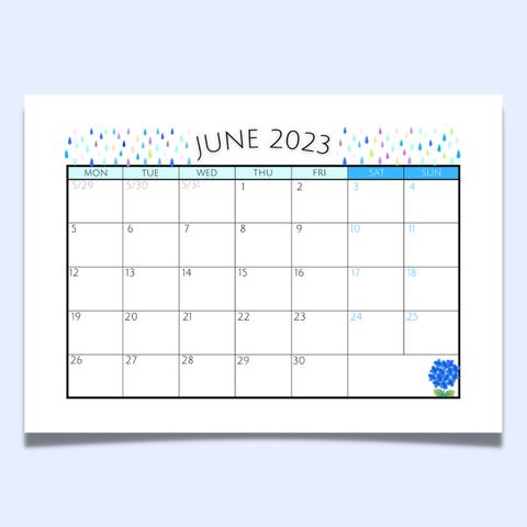 [PDF納品] 2023年6月カレンダー [H-13]
