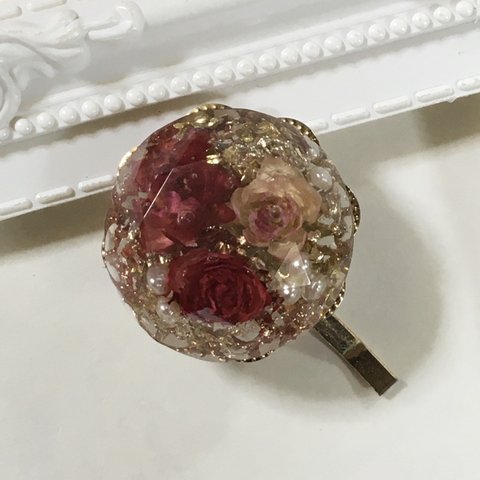 Rose 煌めきオトナポニーフック  レジン