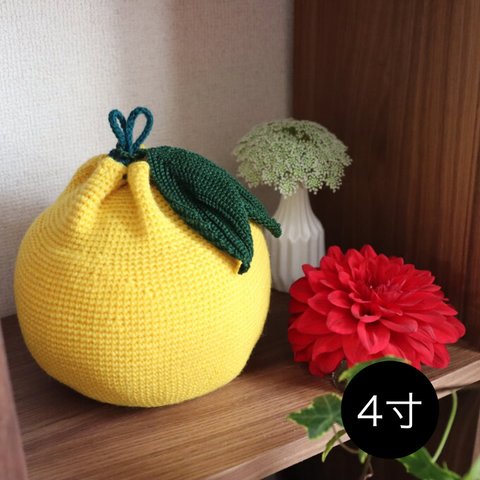 【受注製作品】晩白柚(ばんぺいゆ)の骨壺カバー（4寸用）