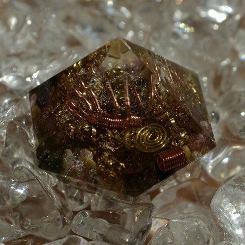 オルゴナイト （直径2.6cmダイヤ型）【トルマリン】