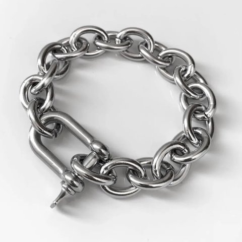 【eve】chain  bracelet 　U型ロックブレスレット　丸型　チェーン　11mm シルバー