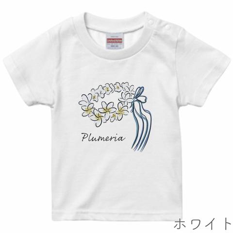 [ベビー] 7月生まれのためのお花Tシャツ 全3色｜青系リボン