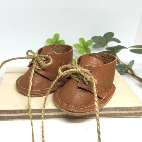 革細工　テディベアなどに　ブーツ　miniature boots.