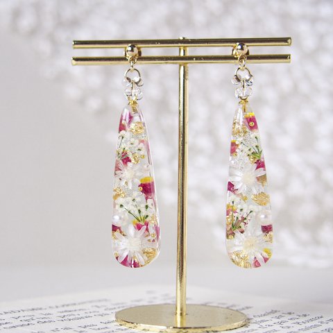 Pink herbarium ピアス/イヤリング