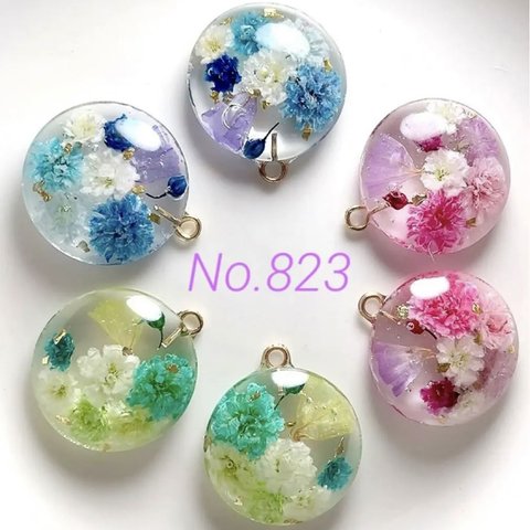 ◇送料無料◇No.823◆チャームトップ♪カン付きレジンパーツ♪押し花・ドライフラワー♪