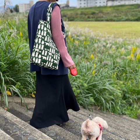 しろくまのトートバッグ（グリーン）