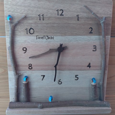 森の時計　カワセミ 壁掛け時計・置き時計両方可能