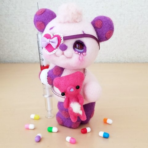 メルヘン♡レトロなパンダちゃん(薄ピンク×紫) ～病みかわversion～