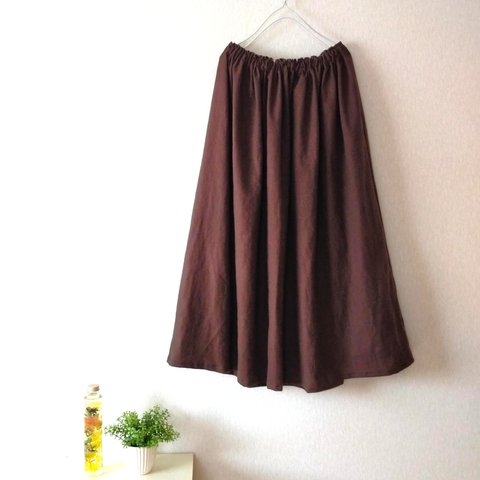 Spring 柔らか ハーフリネン ギャザースカート ✦選べる34色✦ made in japan