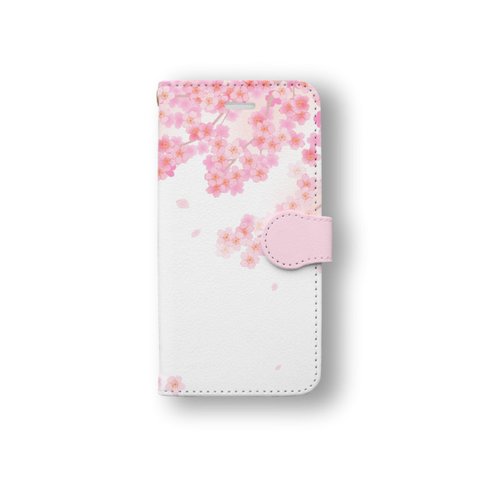 桜 73  手帳型 スマホケース　さくら　iPhone Xperia Galaxy AQUOS arrows Google pixel