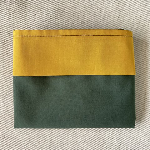 214　コンビニエコバッグ　折りたたみ　黄／緑 （約/cm）H21.5×W39.5　マチ16.0