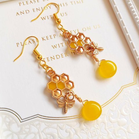 再販🍯ハニードロップ🐝ピアス/イヤリング