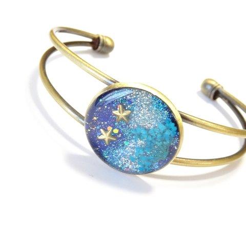 <sold out>☆宇宙塗りレジン：星空のバングル☆