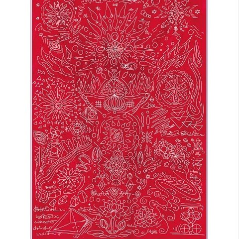 『赤の空間への感謝』A4サイズ　ジクレー　ヒーリングアート/癒しの空間