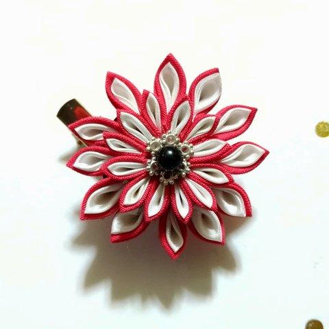 つまみ細工花クリップ8 Tsumami zaiku flower clip8