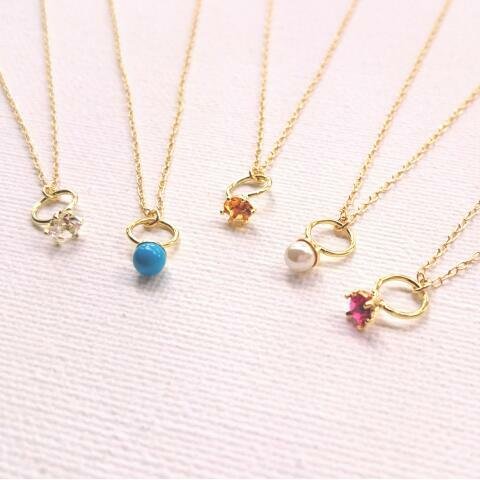 baby ring♡誕生石ネックレス