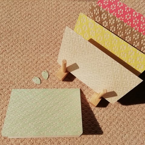 【 和紙 】2つ折りカード　 小梅　若緑