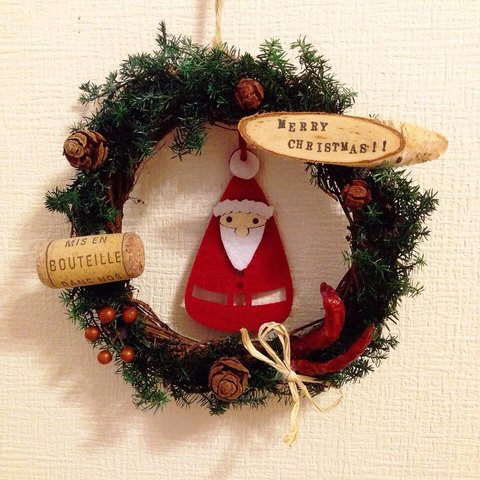 【期間限定50%off】Mini♡Green Wreath♡SantaClaus!
