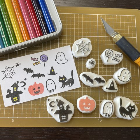 ハロウィンオールスターズの消しゴムはんこ