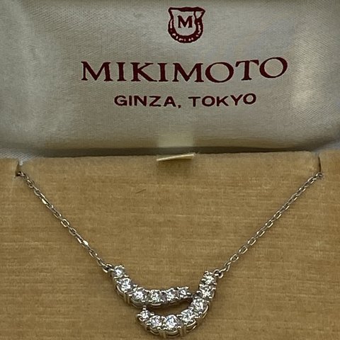 mikimoto ミキモト　御木本used k18WG 18金　AU750天然ダイヤモンドネックレス0.74