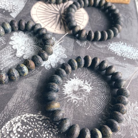 再販【1連25コセット】JIRI＊IVANA #czech beads#チェコビーズ　donut9✖️6㎜　jet black picasso/matte oct