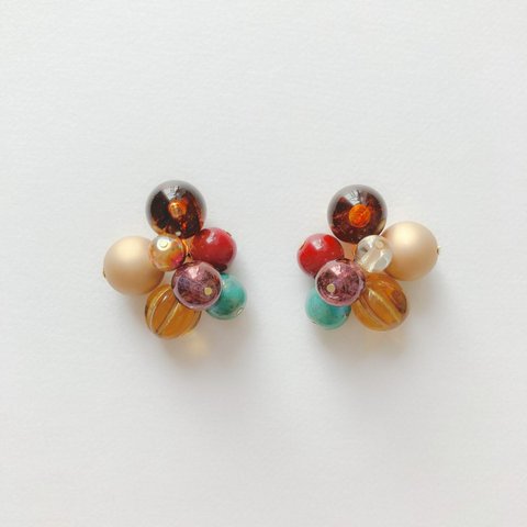 EARRING:「Berry」 秋の泡