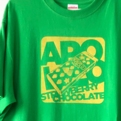 「チョコレート」 Tshirt　 APOLLO-type （L） ライトグリーン　オレンジ　【送料無料】