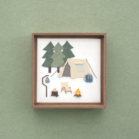 camp ( 紙の絵 原画 / 72 × 72 mm )