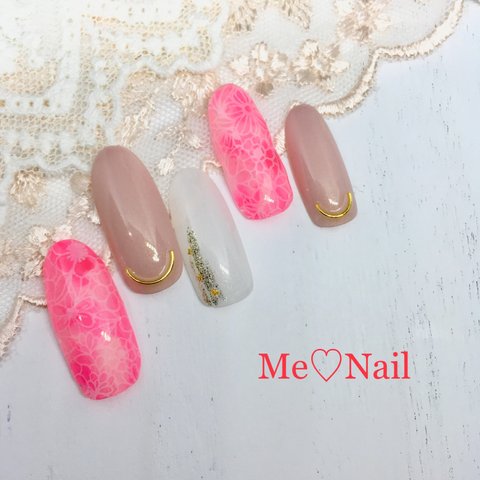 Me♡Nail ピンクフラワー