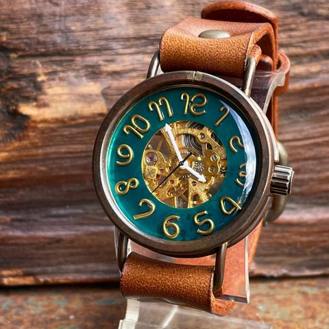 ◆真鍮製　手巻式手作り腕時計◆LBM-2005-CBB