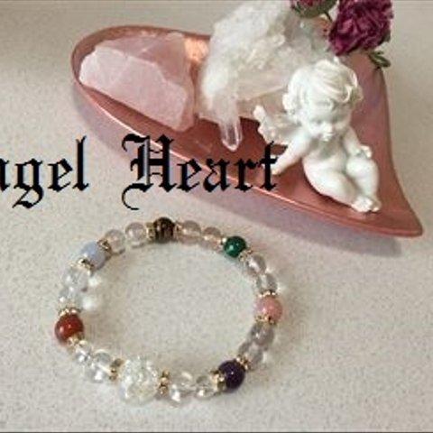 Angel Heart〜　天然石　アミュレット　ブレスレット　クロック水晶メインG