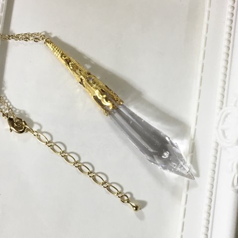 【SALE】ペンデュラム     クリスタル ネックレス レジン