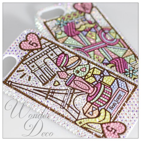 ♡Cards go to travel! Paris♡スワロフスキーSWAROVSKI全機種対応スマートホンケース