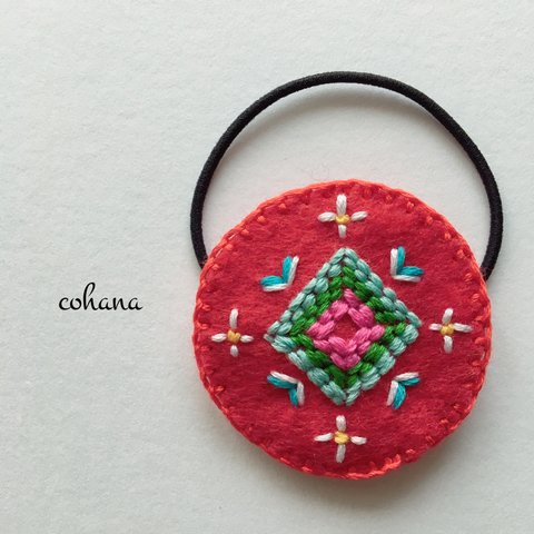 ネイティヴ＊刺繍ヘアゴム