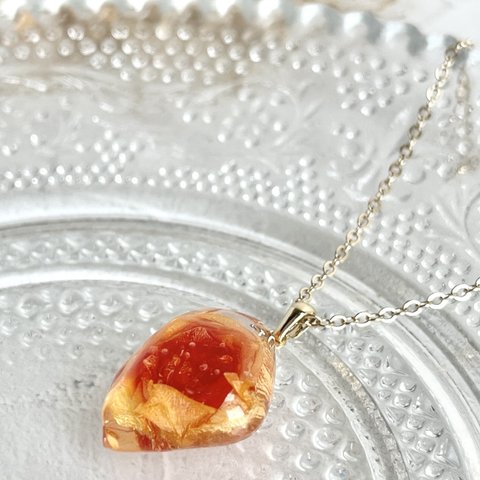 [再販].*･ﾟコロンと薔薇necklacetop(フラミンゴオレンジ).ﾟ･*.#  ネックレス  ネックレストップ 