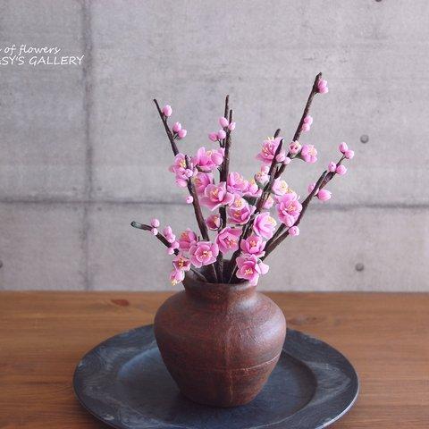 ◆粘土のお花◆　桃　壺　U640