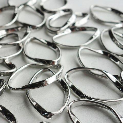 【約25×15mm・10個】Import ring parts Silver【1153】