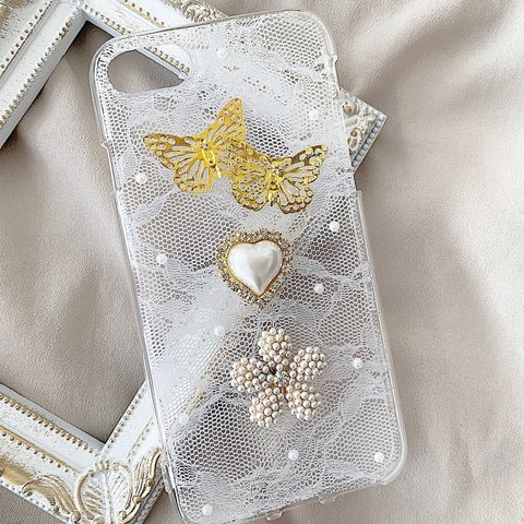 butterfly×whiteperl iphonecase