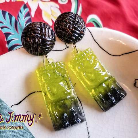 🍸Cocktail TIKI ピアス・イヤリング earrings🍸【モンスターモヒート】