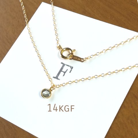 14Kgf ブラックダイヤネックレス/一粒ネックレス