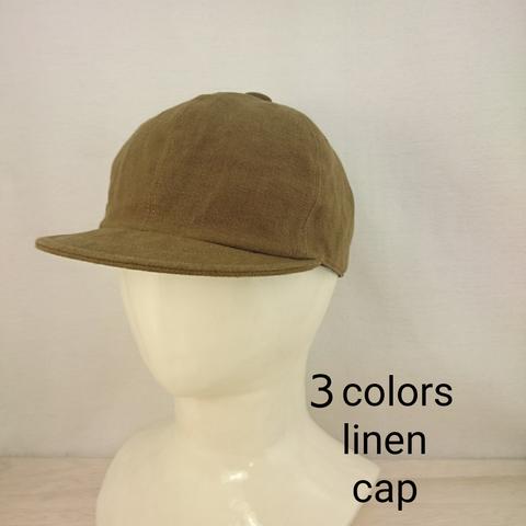 3colors short brim cap  bio linen